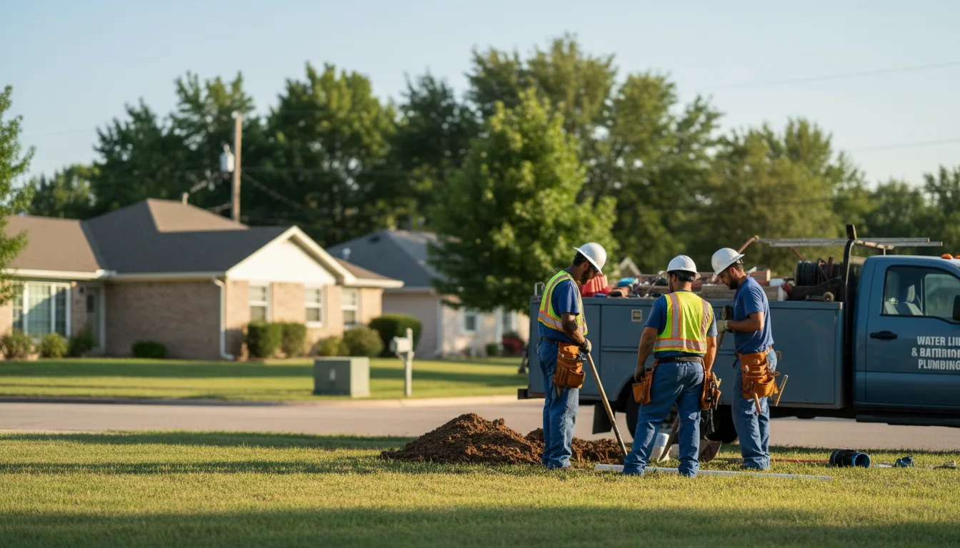 Residential water line and bathroom plumbing service in Scandia, KS